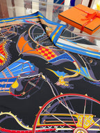 Voitures En Equilibre Scar 90 CM In Black Colorful Silk Twill 202491