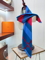 Rocabar De Rire Scarf 90 CM In Blue Colorful Silk Twill 206453