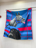 Rocabar De Rire Scarf 90 CM In Blue Colorful Silk Twill 206453