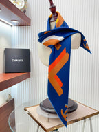 CC Square Scarf 90 CM In Blue Colorful Silk Twill  206466