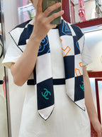 CC Square Scarf 90 CM In Colorful Silk Twill  208575