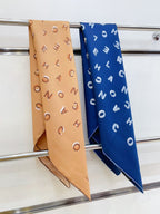CC Square Scarf 90 CM In Blue With Printed Letters Silk Twill  208581