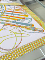 Fouets Et Badines Scarf 90 CM In Light Pink Colorful Silk 208583
