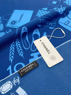 CC Square Scarf 90 CM In Blue Silk Twill 211102