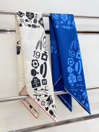 CC Square Scarf 90 CM In Blue Silk Twill 211102