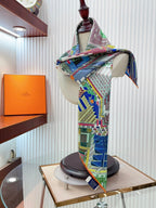 Pantin City scarf 90 CM In Colorful Silk Twill  211113