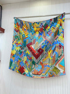 Pantin City scarf 90 CM In Colorful Silk Twill  211114