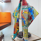 Pantin City scarf 90 CM In Colorful Silk Twill  211114