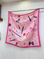 CC Square Scarf 90 CM In Pink Colorful Silk Twill 213689