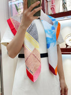 Regard De Soie Scarf 90 CM In Colorful Silk Twill  213692