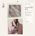 Gavroche Super Silk Quest Détail Scarf 140 CM In Green Colorful Cashmere And Silk 236108