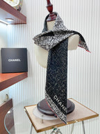 CC Square Scarf 90 CM In Black Mix White Silk Twill 218098