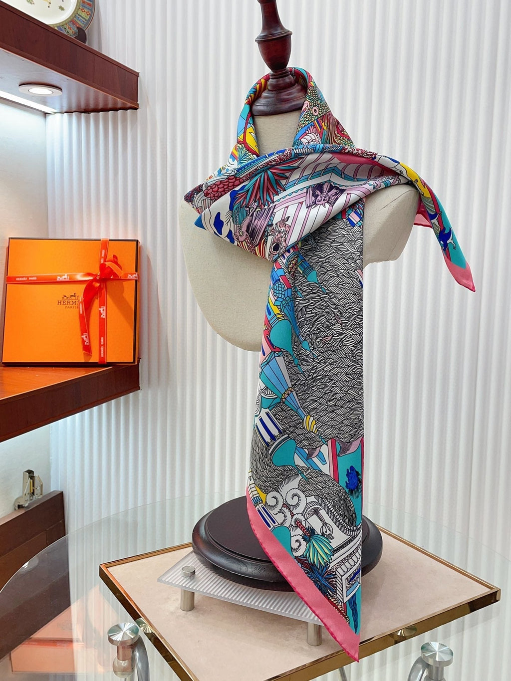 Animapolis Scarf 90 CM In Colorful Silk Twill 220185