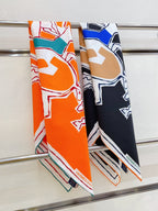 Choregraphie Equestre Scarf 90 CM In Orange Colorful Silk Twill 228977
