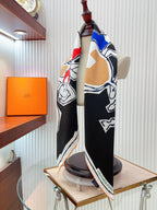 Choregraphie Equestre Scarf 90 CM In Black Colorful Silk Twill 228978