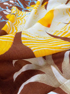 Carré Index Bromeliaceae 135 CM In Brown Colorful Silk Cashmere 228991