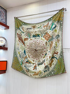 Sous Le Charme d'Orphee Double Face Scarf 140 CM In Colorful Cashmere And Silk 233127