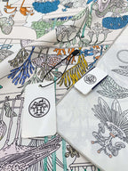 Precious Paradise Scarf 90 CM In Colorful Silk Twill  234592