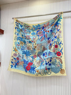Precious Paradise Scarf 90 CM In Colorful Silk Twill  234593