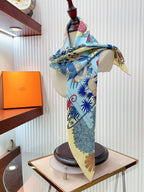 Precious Paradise Scarf 90 CM In Colorful Silk Twill  234593