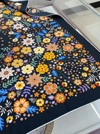 CC Square Scarf 90 CM In Black Colorful Silk Twill  234597