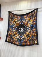 CC Square Scarf 90 CM In Black Colorful Silk Twill  234597