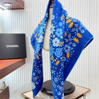 CC Square Scarf 90 CM In Blue Colorful Silk Twill 234598
