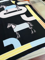 Garde-Robe Pop Detail Scarf 90 CM In Black Colorful Silk Twill 337136