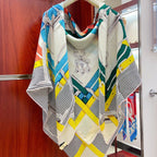 Mors a Jouets Chemise Shawl 140 CM In Colorful Silk And Cashmere 239531