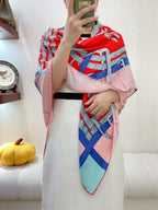 Mors a Jouets Chemise Shawl 140 CM In Colorful Silk And Cashmere 239532