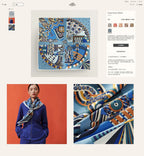 Haute Parure Scarf 90 CM In Blue Colorful Silk Twill  239535