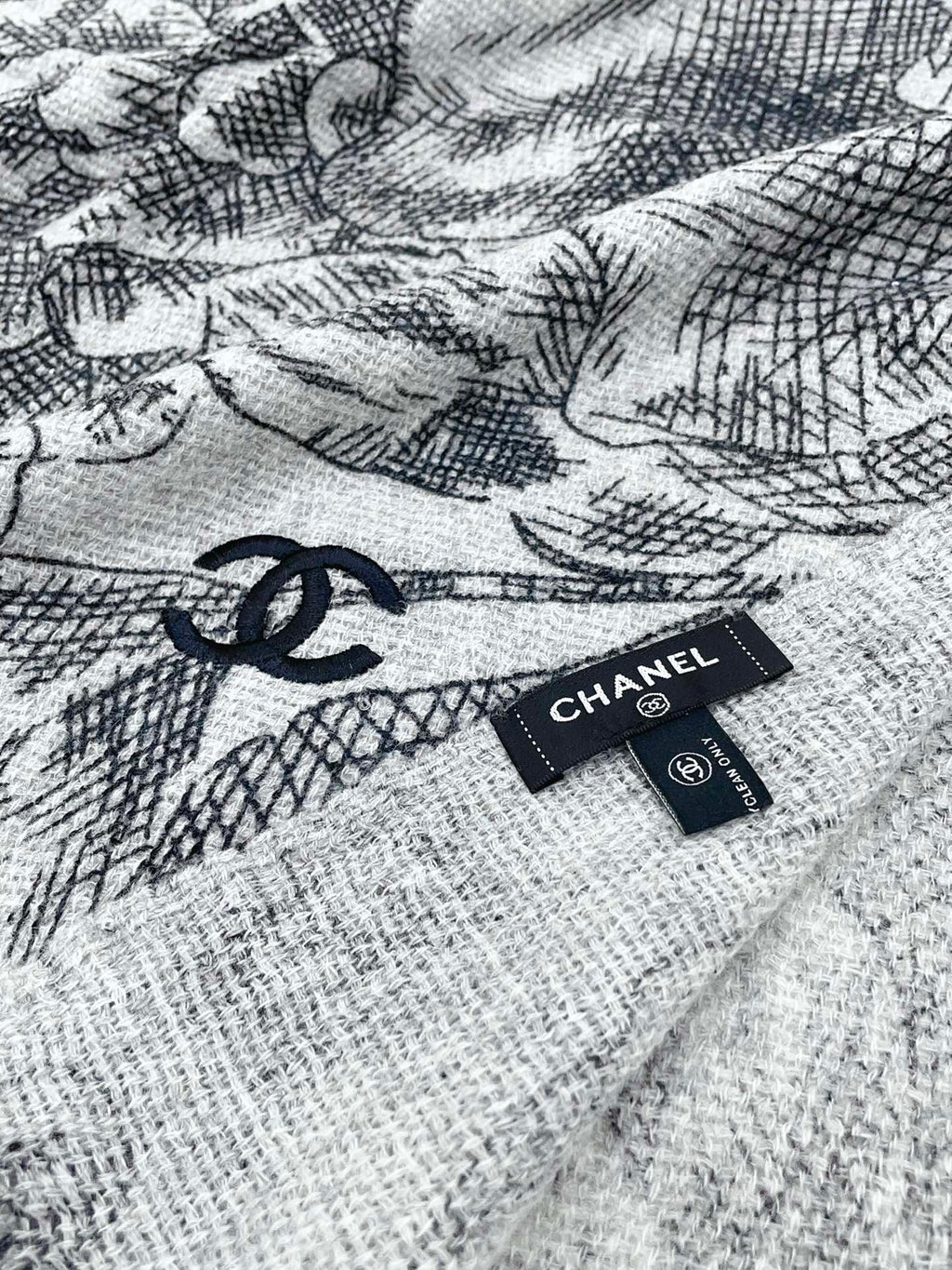 CC Scarf 180 CM In Grey Mix Black Cashmere  247635