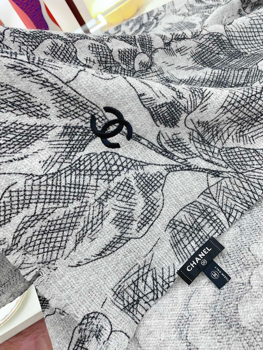 CC Scarf 180 CM In Grey Mix Black Cashmere  247635