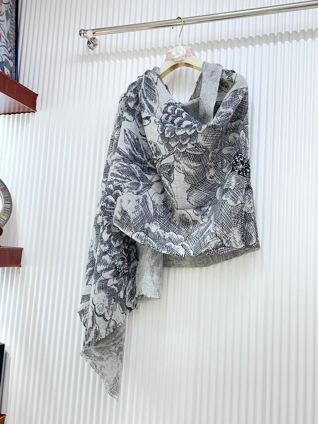 CC Scarf 180 CM In Grey Mix Black Cashmere  247635