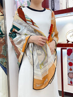 Mystere Au 24 Scarf 135 CM In Colorful Cashmere And Silk 247640