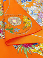 Planifleurs scarf 90 CM In Orange Colorful Silk Twill 249919