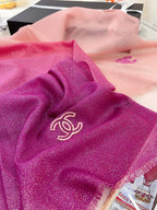 CC Scarf 200 CM In Dark Pink Mix Light Pink Linen Fabric 249937