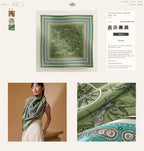 Tatouages Marins Bandana Shawl 135 CM In Green Colorful Cashmere And Silk 252311