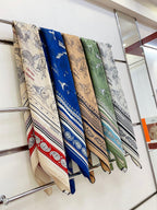 Tatouages Marins Bandana Shawl 135 CM In Dark Beige Colorful Cashmere And Silk 252314