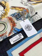 Les Anamorphoses Scarf 140 CM In White Cashmere And Silk 269265