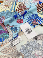 Precious Paradise Scarf 90 CM In Light Blue Colorful Silk Twill 294487