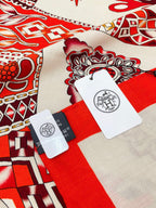 En Attendant Ulysse Shawl 140 CM In Red Colorful Cashmere And Silk 294496