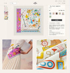 Tea For Two Scarf 90 CM In White Colorful Silk Twill  296691