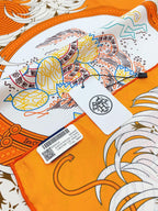 Legende Brodee Scarf 90 CM In Orange Colorful Silk Twill 300423