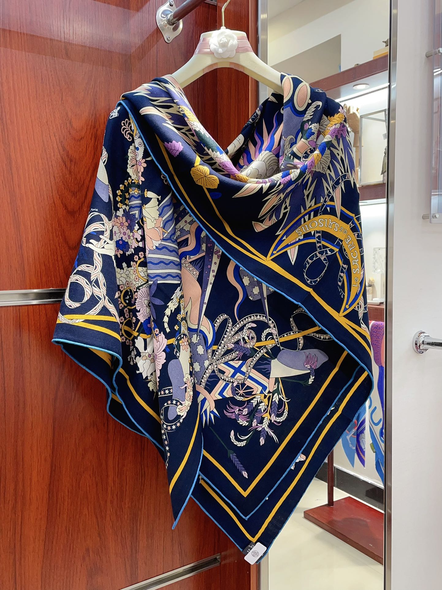 Le Sacre Des Saisons Scarf 140 CM In Colorful Cashmere And Silk 300432