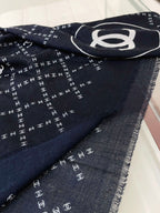 CC Square Scarf 140 CM In Black With White Logo Cashmere 300443
