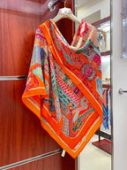 Gavroche Super Silk Quest Détail Scarf 140 CM In Colorful Cashmere 300441