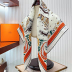 Guepards Bandana Double Face Scarf 90 CM In Colorful Silk 301847