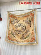 Guepards Bandana Double Face Scarf 90 CM In Colorful Silk 301849