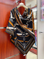 La Promenade Du Matin Bandana Shawl 140 CM In Colorful Cashmere And Silk 303144